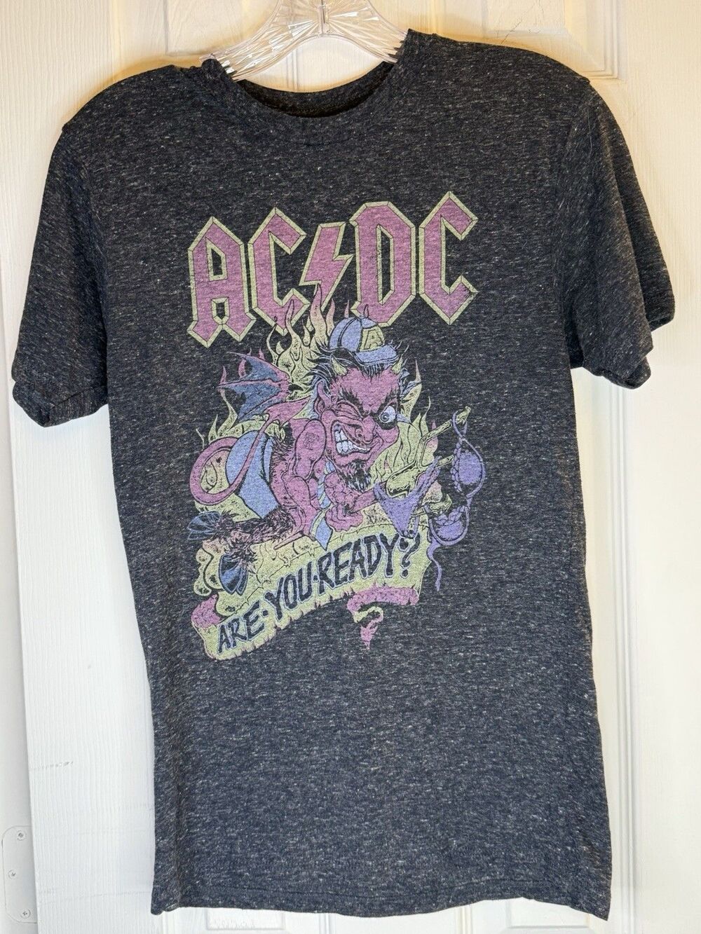 AC/DC Band T-Shirt Size Small Are You Ready Devil Graphic Tee Black Rock Tour